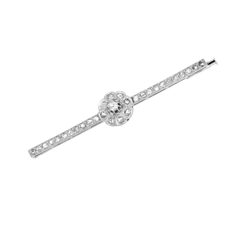 Broche vintage diamants 0.14 carat or blanc 6g Comme neuf -  reconditionné disponible sur Gemme Les Bijoux